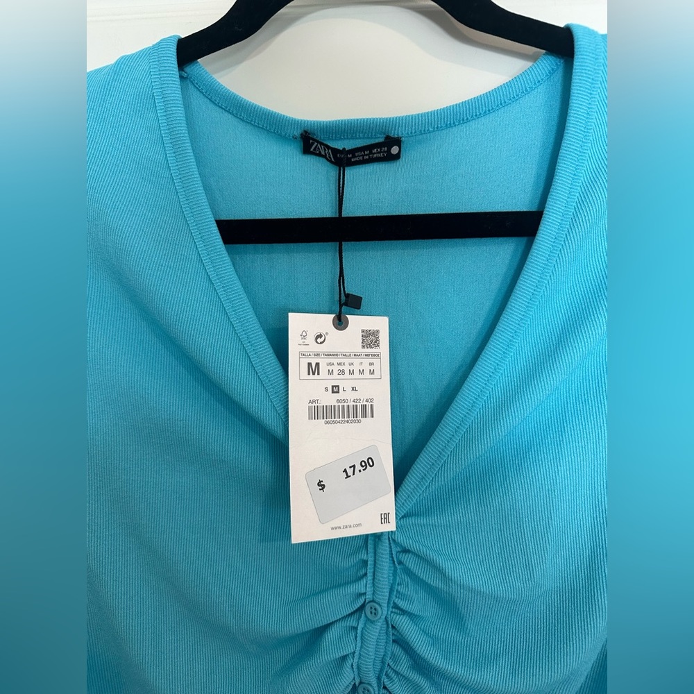 NWT Zara Long Sleeve Crop Top - Picture 3 of 3